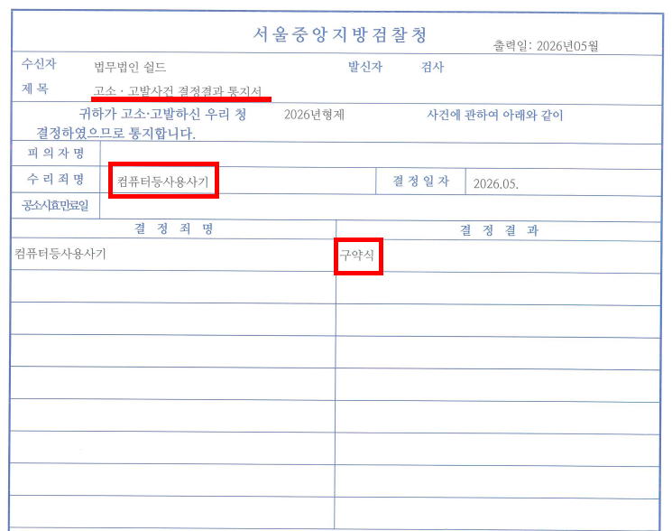 컴퓨터등사용사기죄 고소